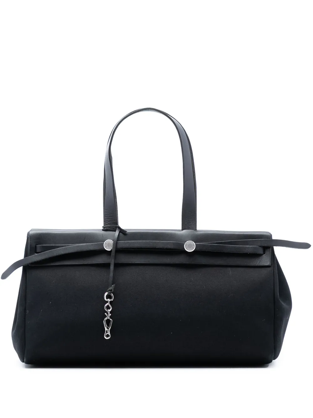 Hermès Pre-Owned 2003 Toile and Vache Hunter Leather Herbag Cabas MM tote bag - Nero