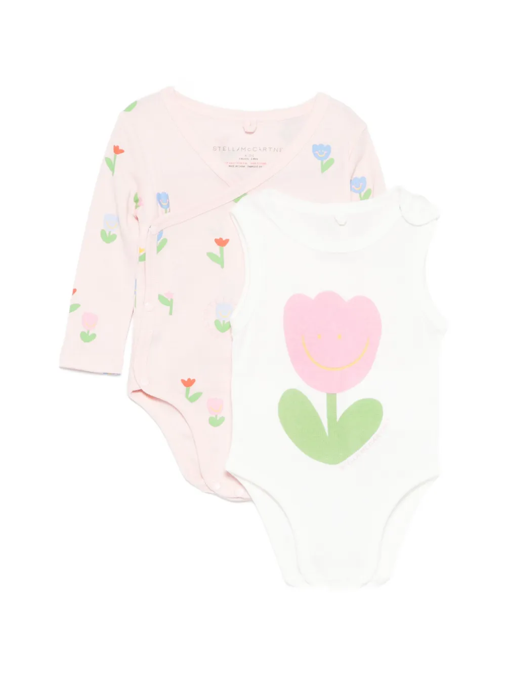 Stella McCartney Kids floral-print body (set of two) - Rosa