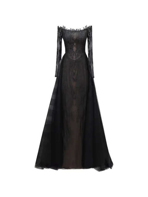 Gemy Maalouf off-shoulder long-sleeves maxi dress