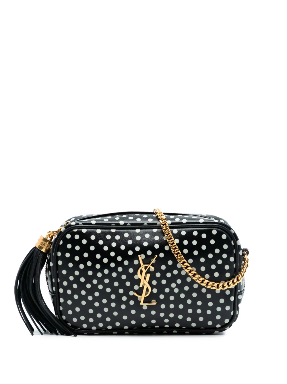 Saint Laurent Pre-Owned 2020 Mini Calfskin Monogram Polka Dot Lou Camera Bag crossbody bag - Nero