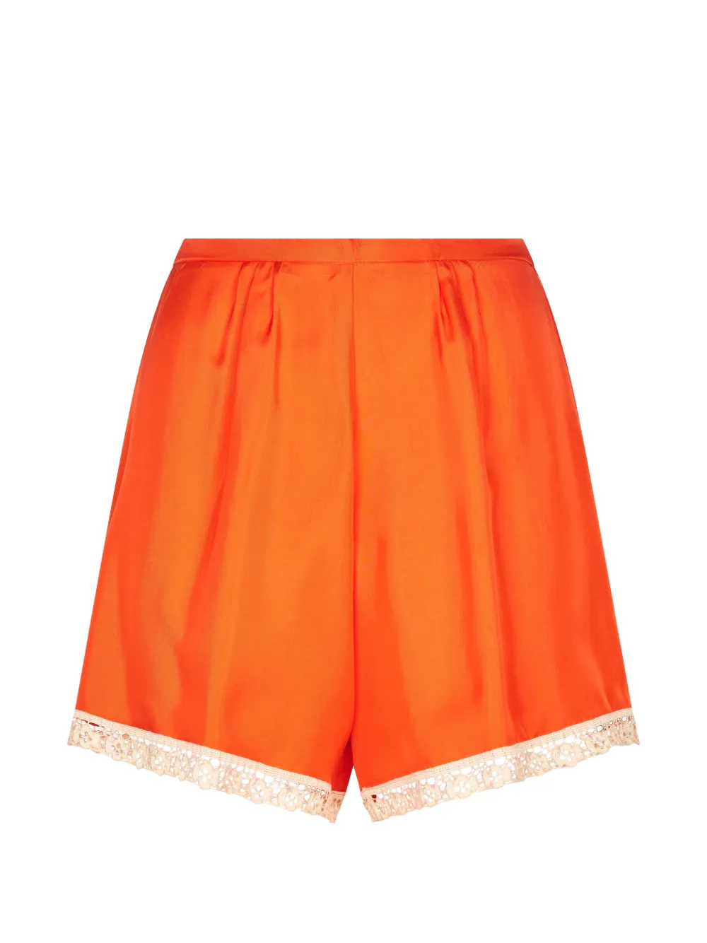 Forte Forte lace-trim pleated shorts - Orange