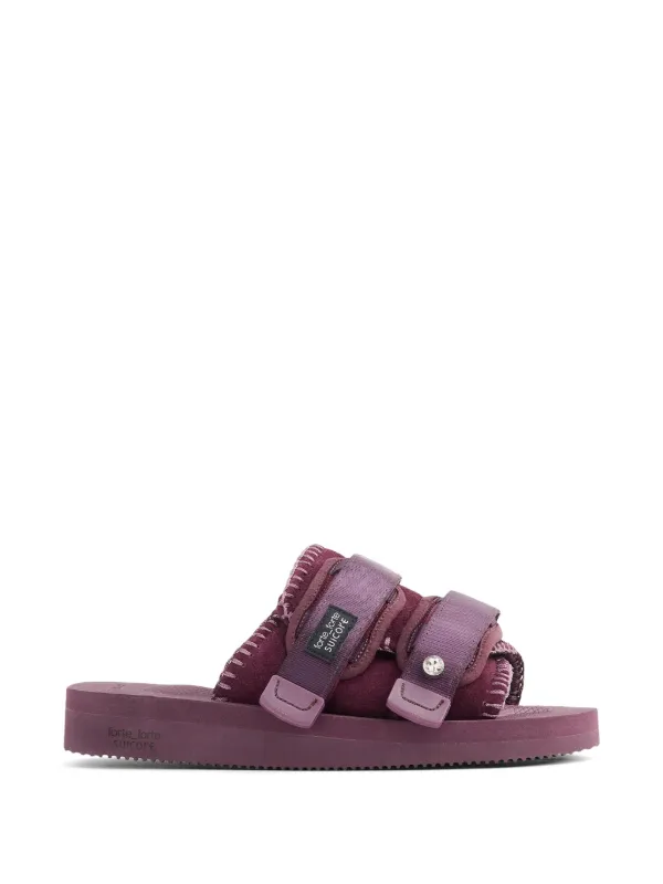 Forte Forte Suicoke ダブルストラップ レザーサンダル | パープル
