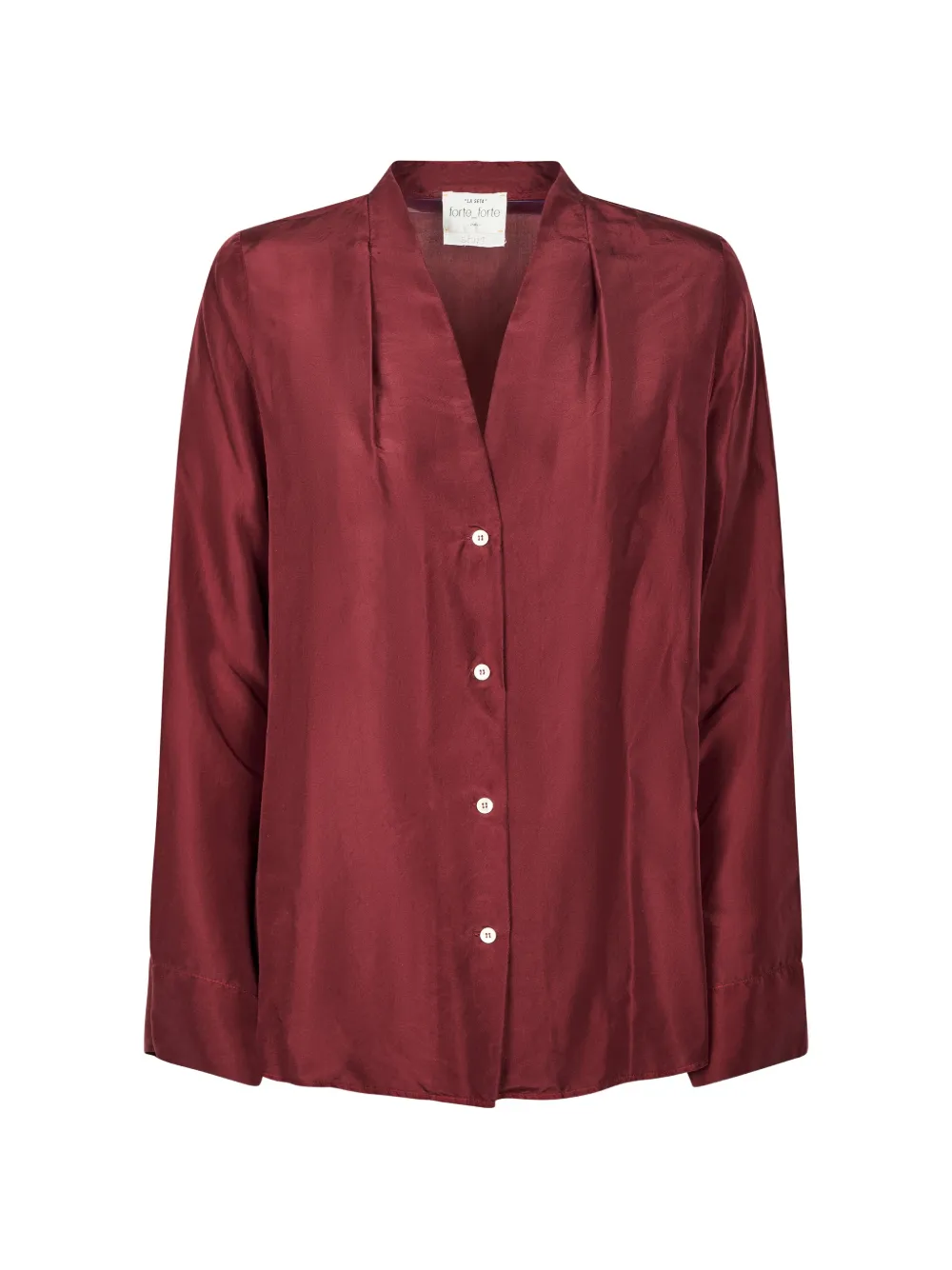 Forte Forte pleated silk shirt - Rosso