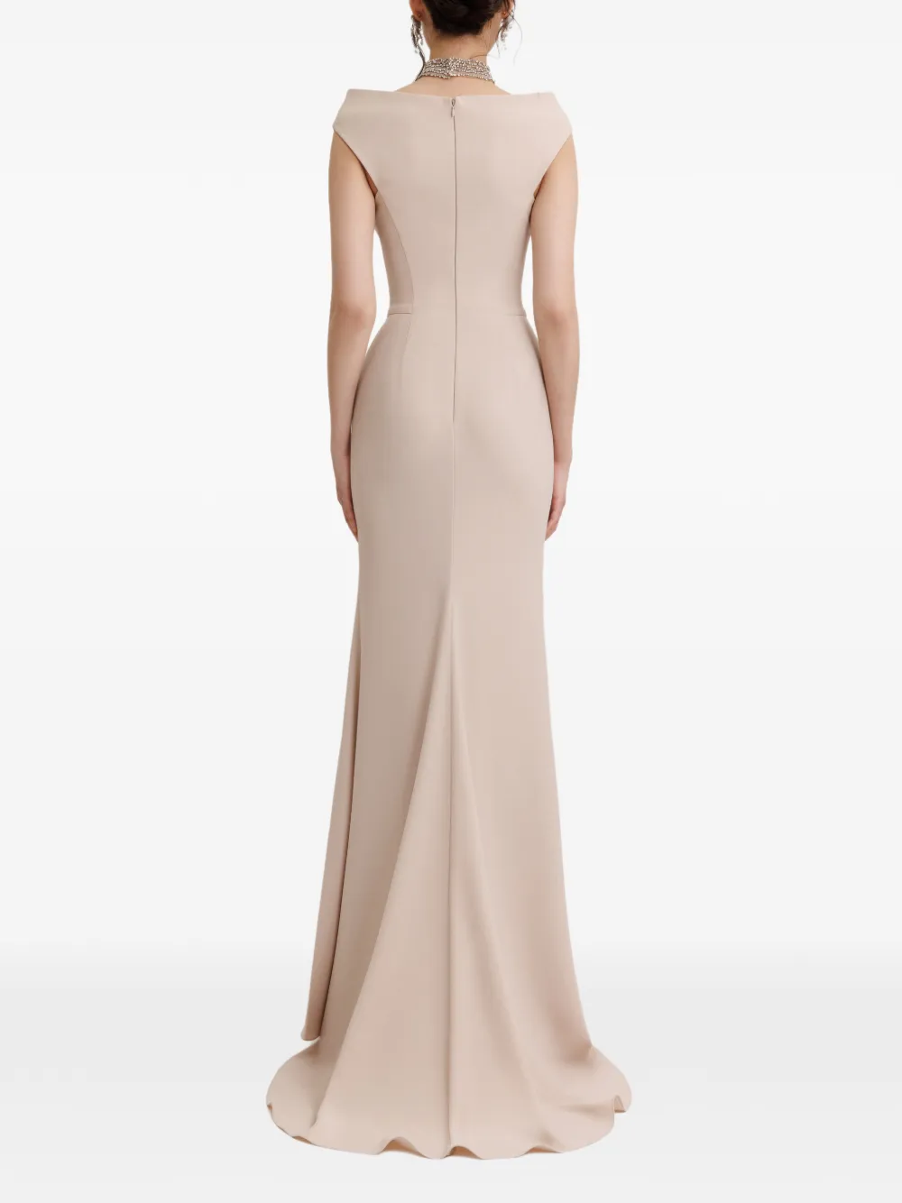 Gemy Maalouf Maxi-jurk verfraaid met bootkraag Beige