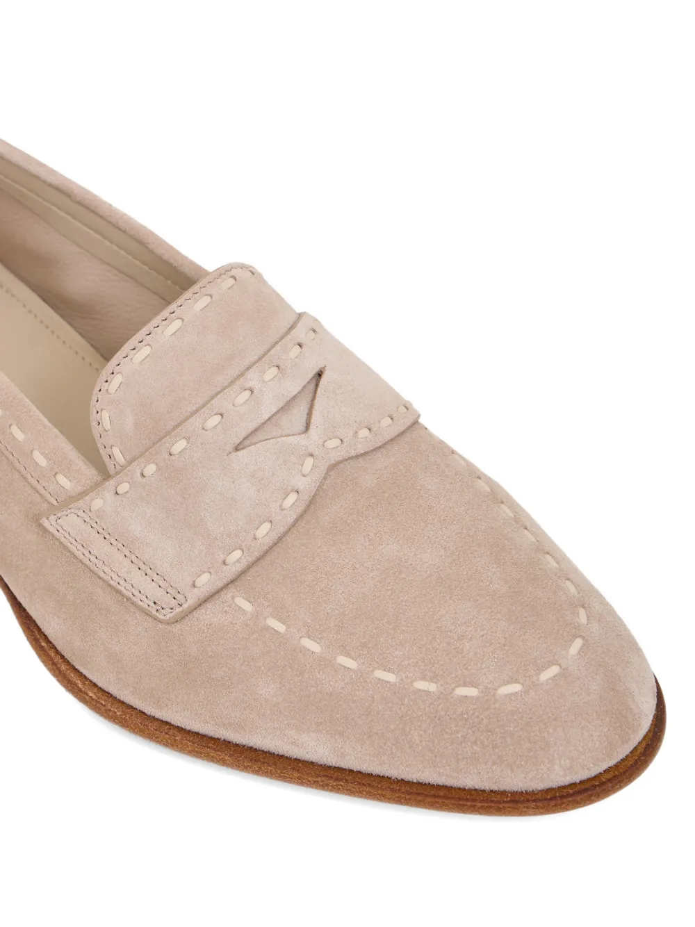 Santoni Loafers met gestikt detail Beige