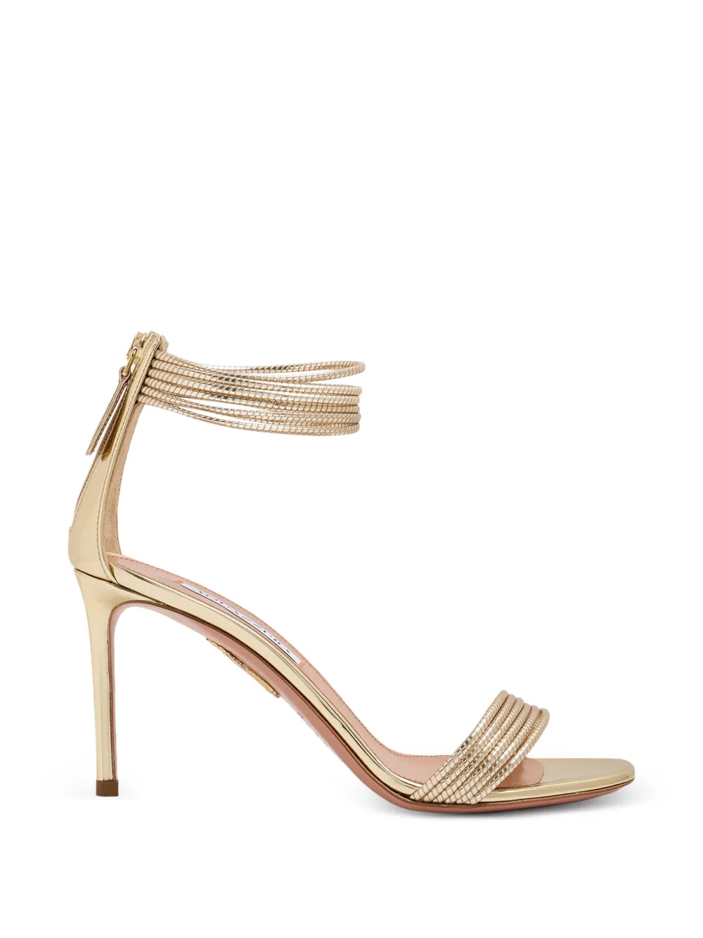 Aquazzura Sway metallic sandalen Goud
