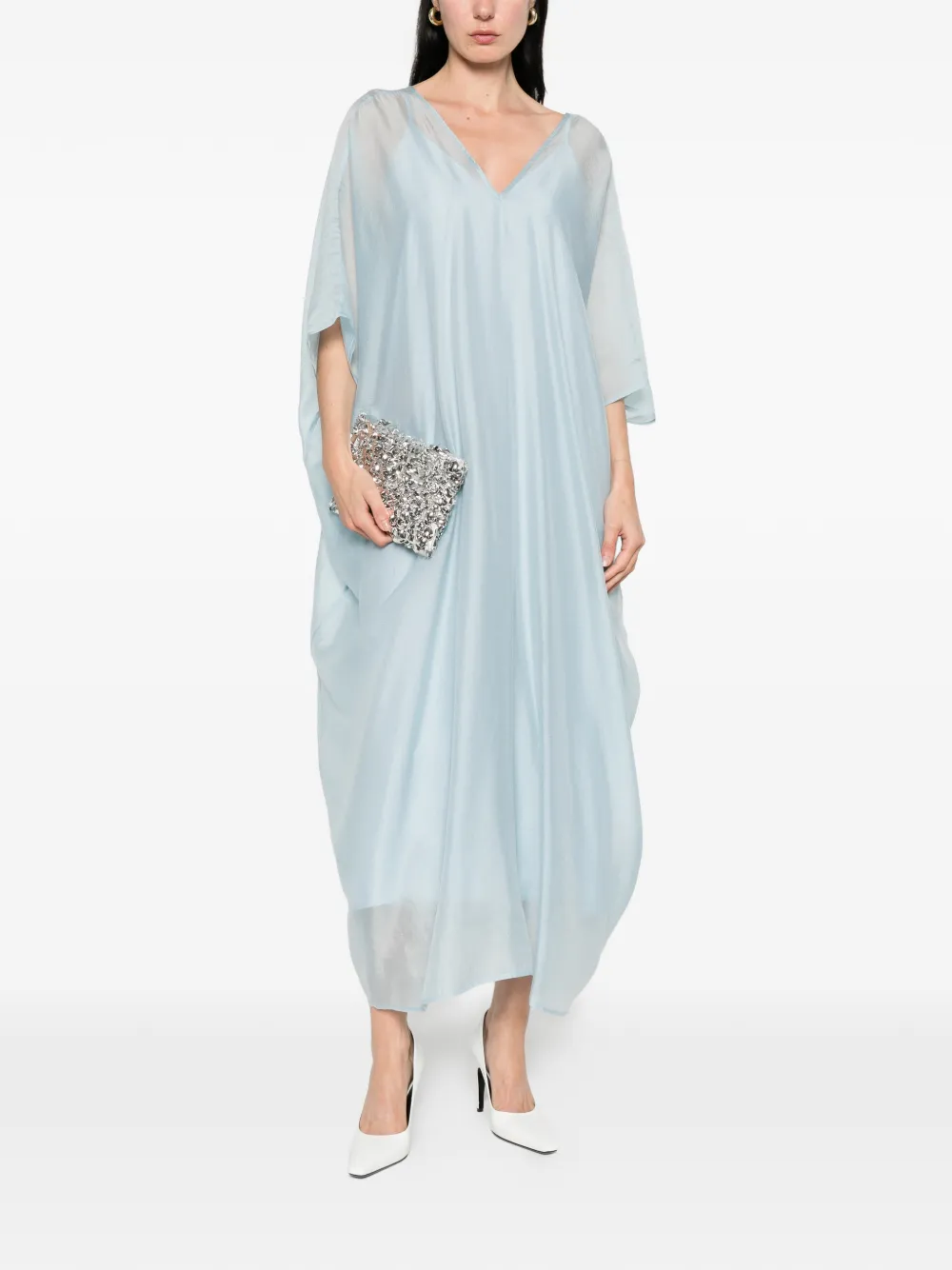  Eleh V-neck Maxi Dress - Blue 