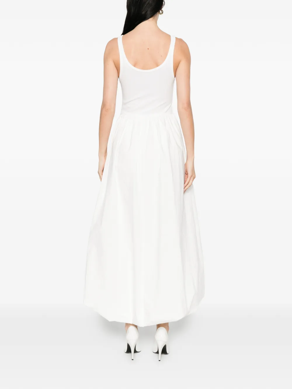 Eleh Midi-jurk met diepe ronde hals Wit
