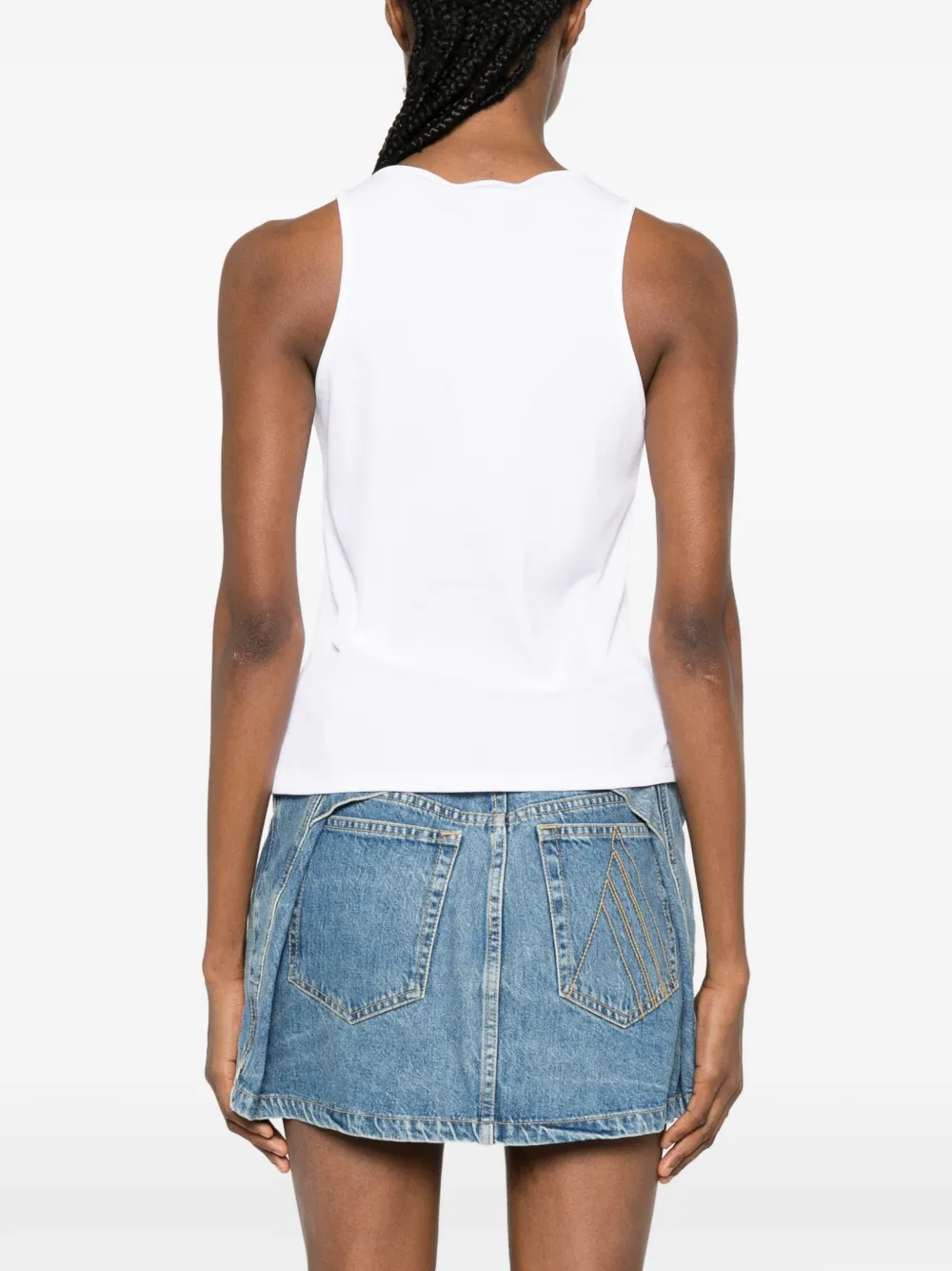 TWINSET Geribbelde top met logo Wit