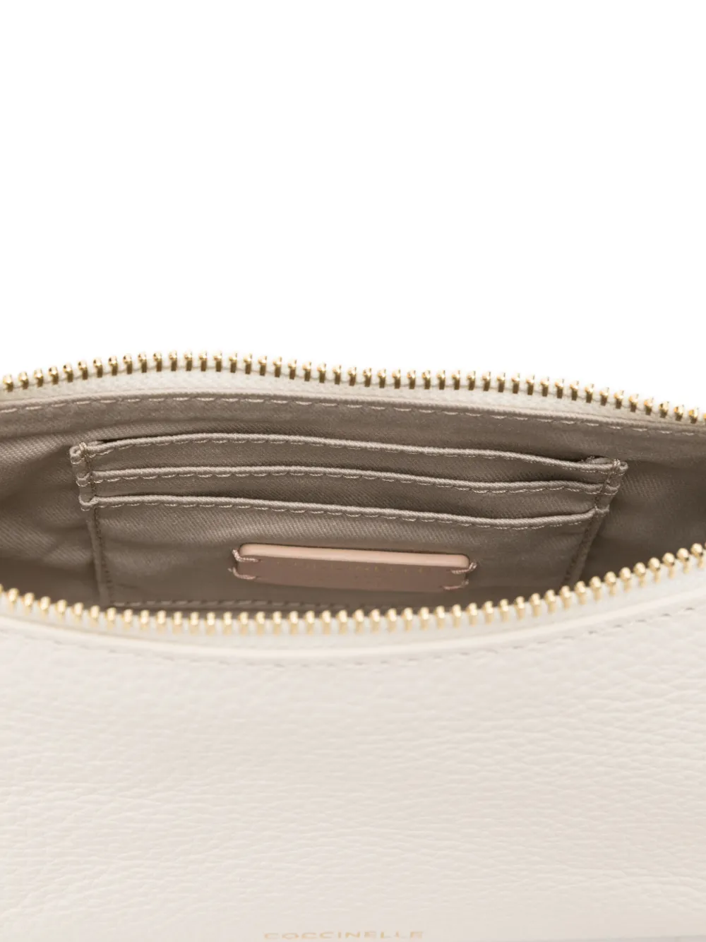 Coccinelle Aura leren mini-crossbodytas Beige