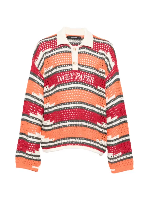 Daily Paper striped knit polo shirt