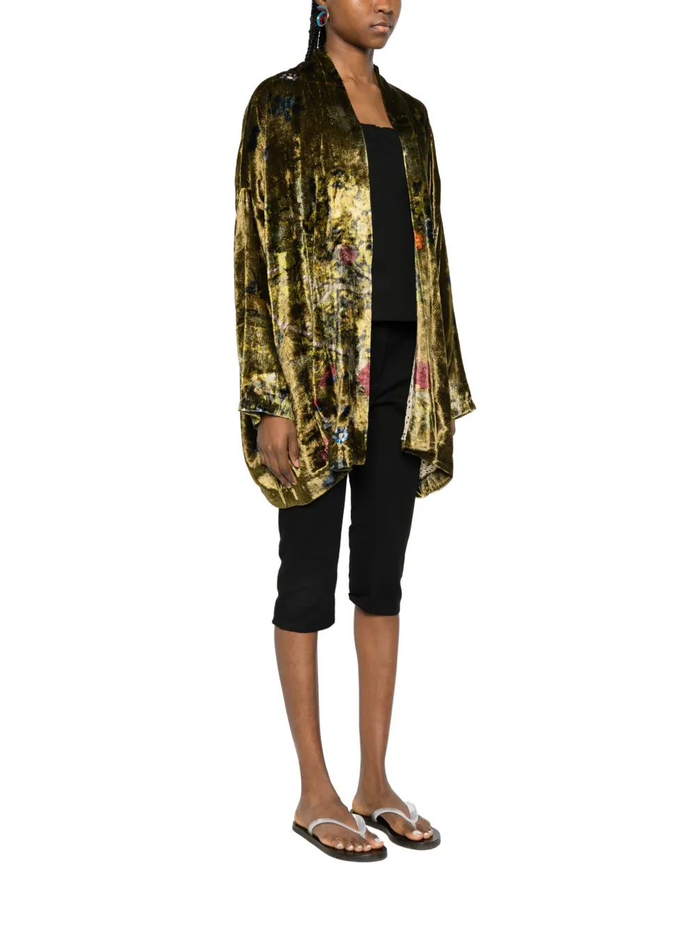  Yavi Floral Velvet Jacket - Green 