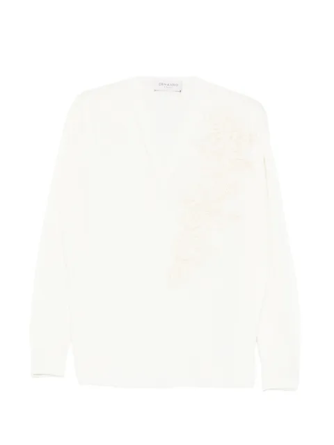 ERMANNO FIRENZE appliqué V-neck sweater