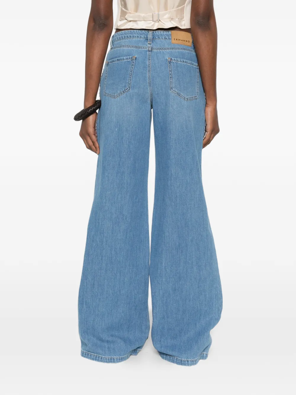 ERMANNO FIRENZE Jeans met geborduurde bloemen Blauw