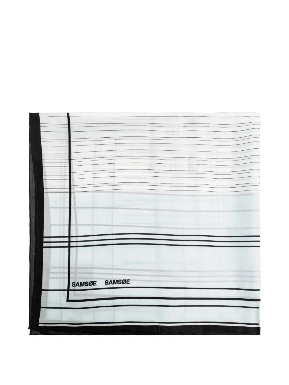 Samsoe & Samsoe Sahailan Striped Scarf In White