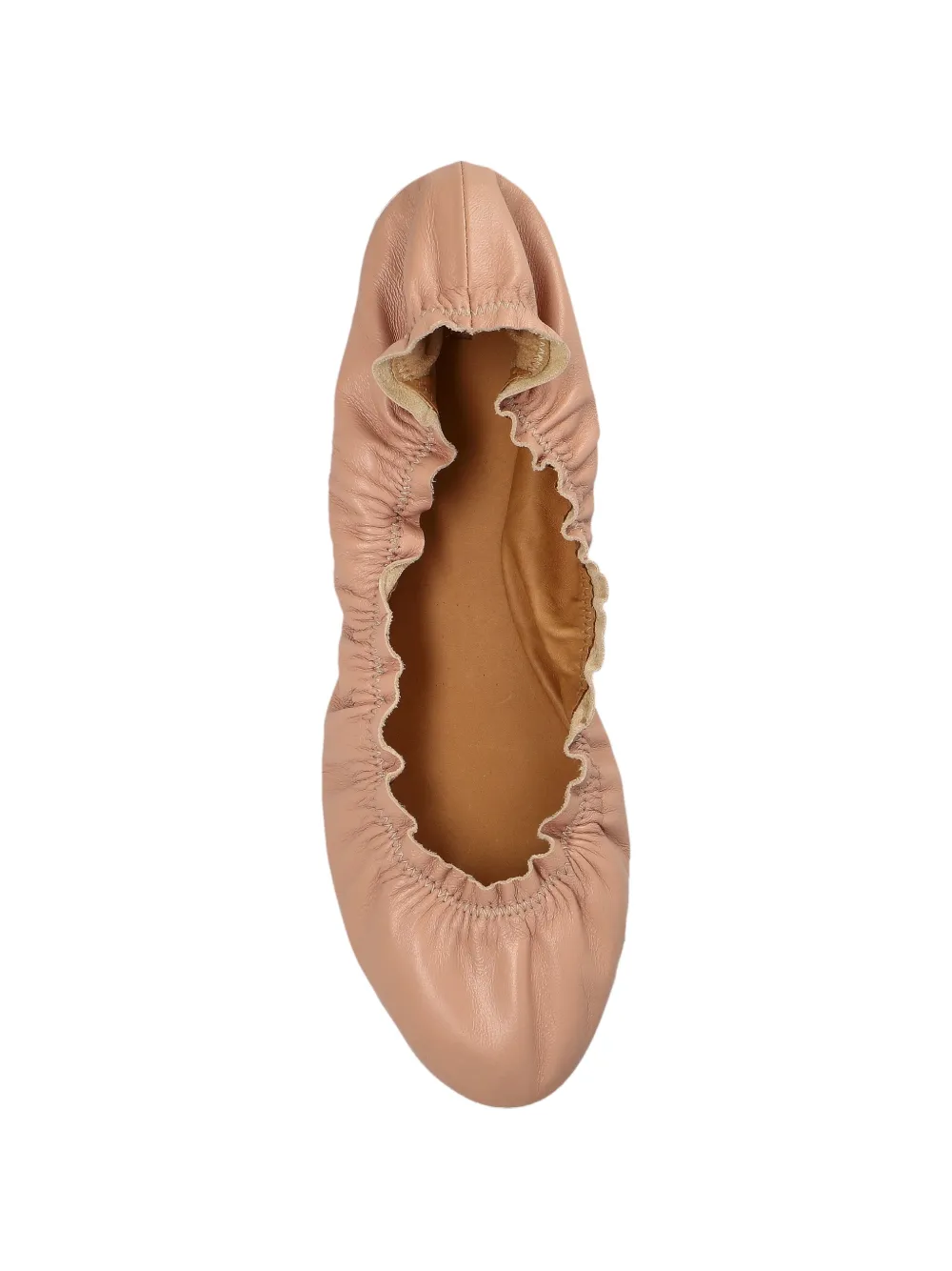 Odissì Leren balletschoenen met ruches Roze