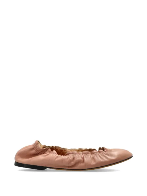 ODISSI ruched leather ballet flats