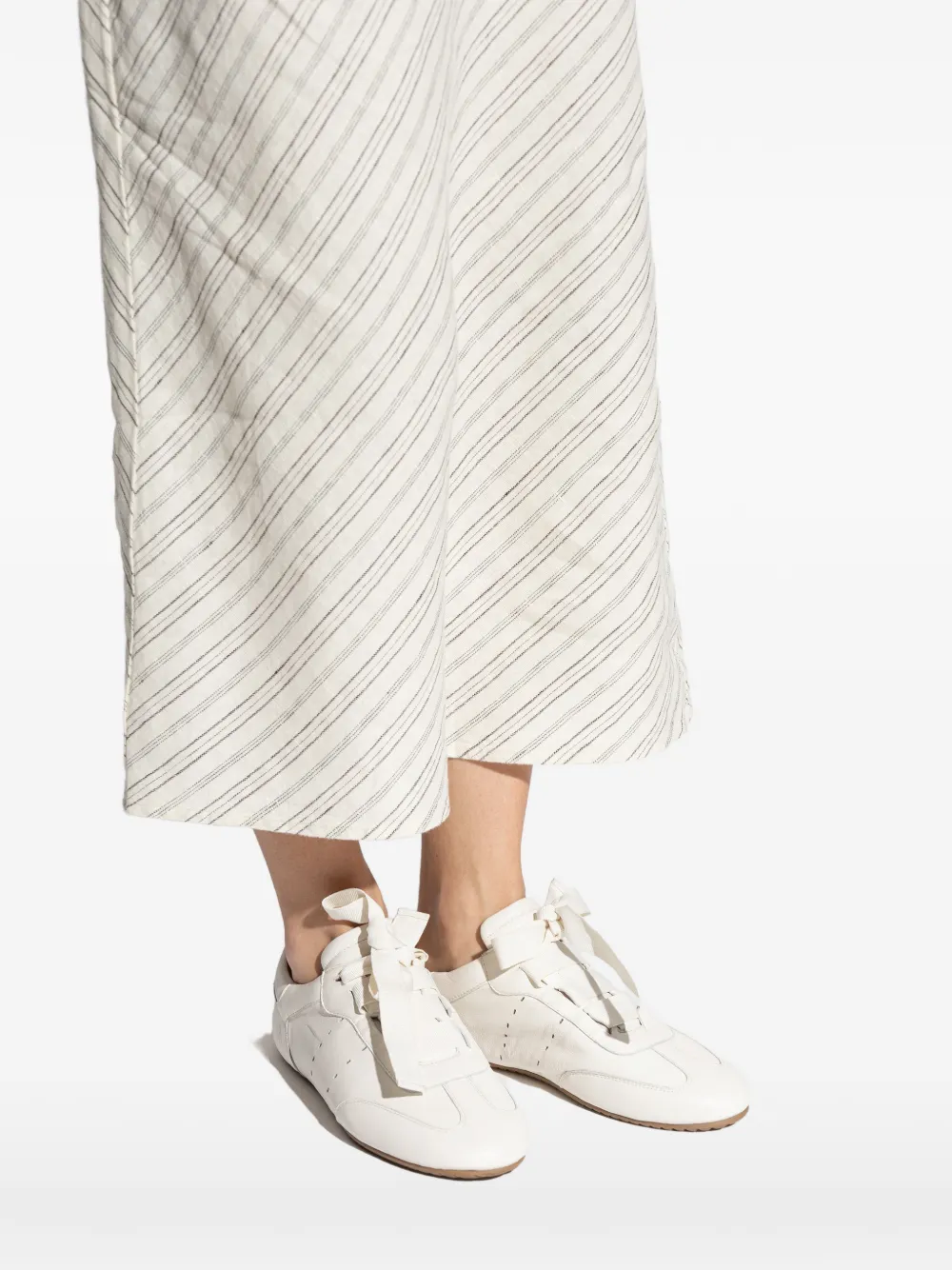 ODISSI Leren sneakers met striksluiting Wit