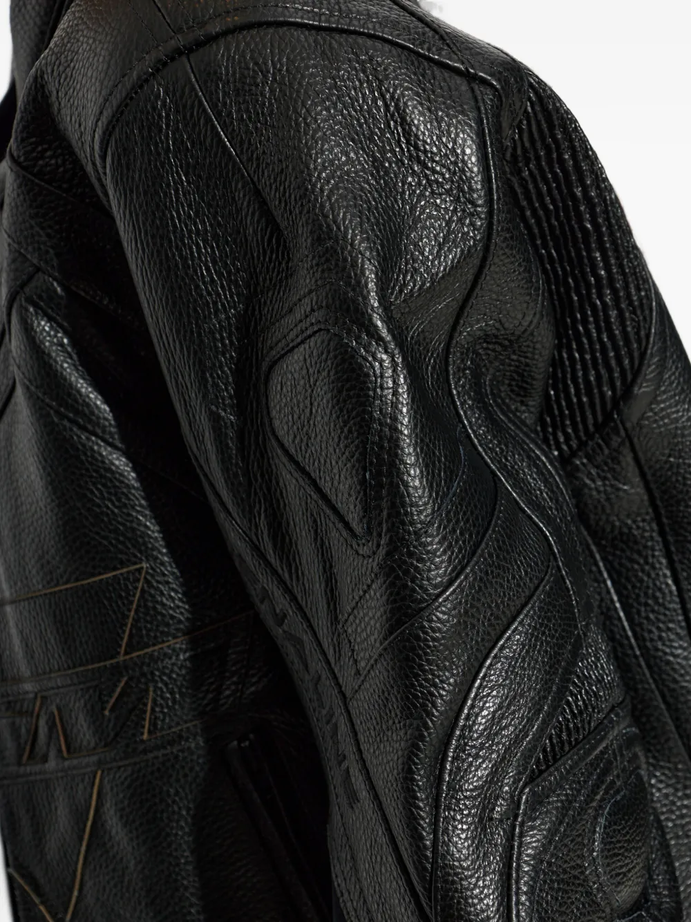 VETEMENTS Leren jack met patroon Zwart
