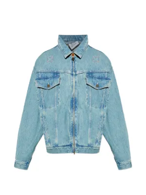 GUCCIデニムジャケット Lasered Double G denim jacket in blue | GUCCI® US