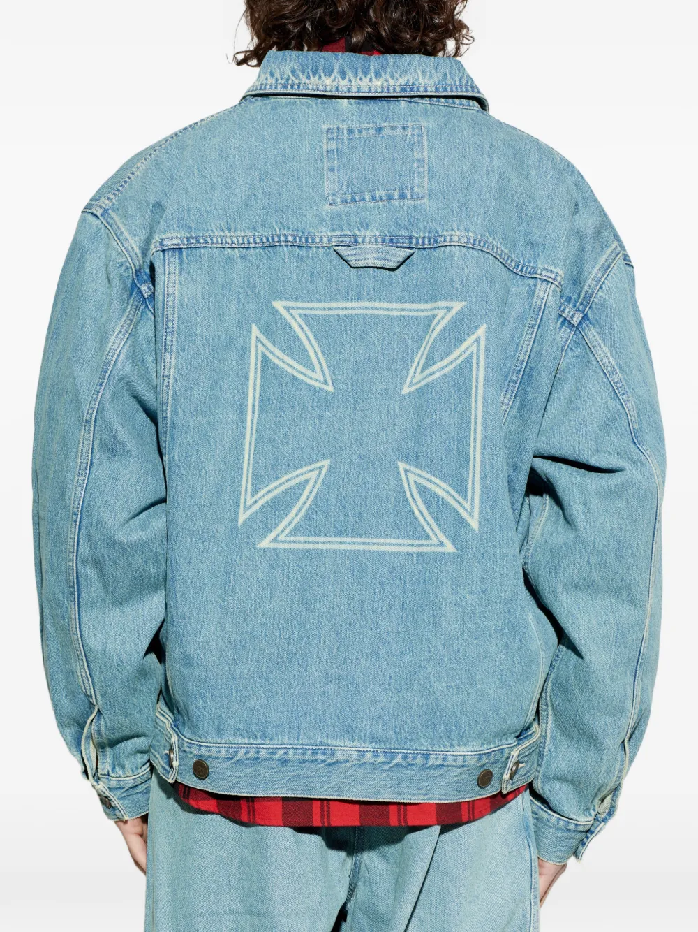 VETEMENTS Denim jack met logoprint Blauw