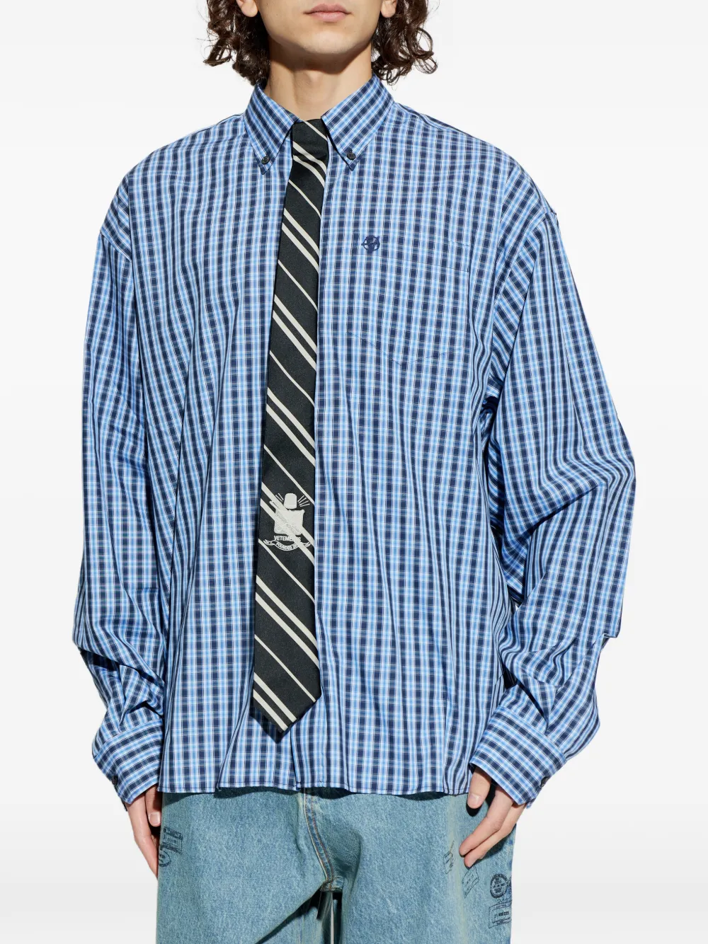  Vetements Checked Button-fastening Shirt - Blue 