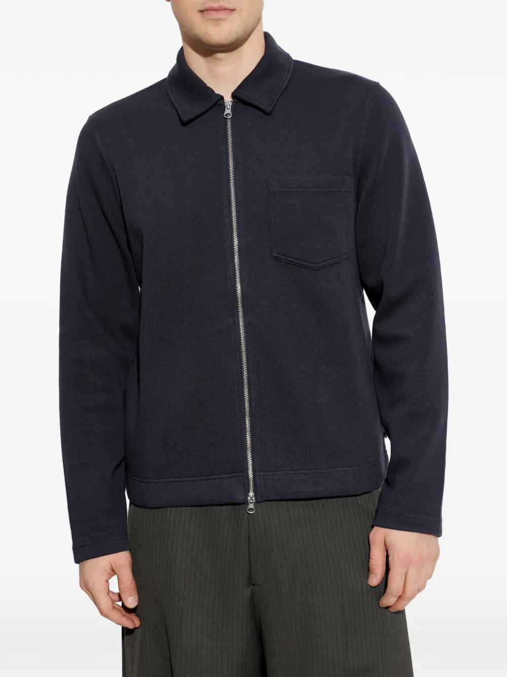 Sahannes Zip-Fastening Chest-Pocket Sweatshirt