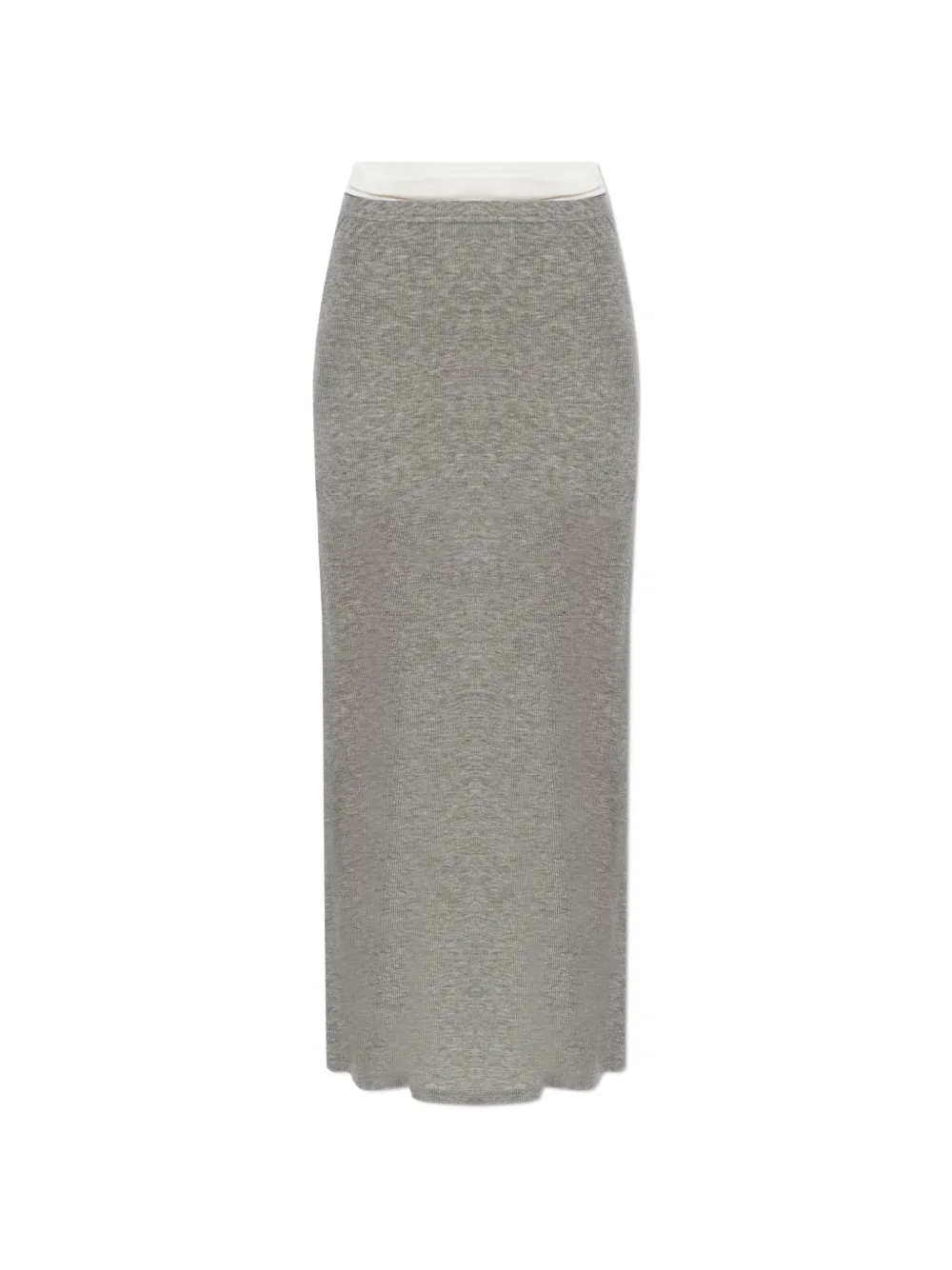 Samsoe & Samsoe Sadou Ribbed Maxi Skirt In Gray