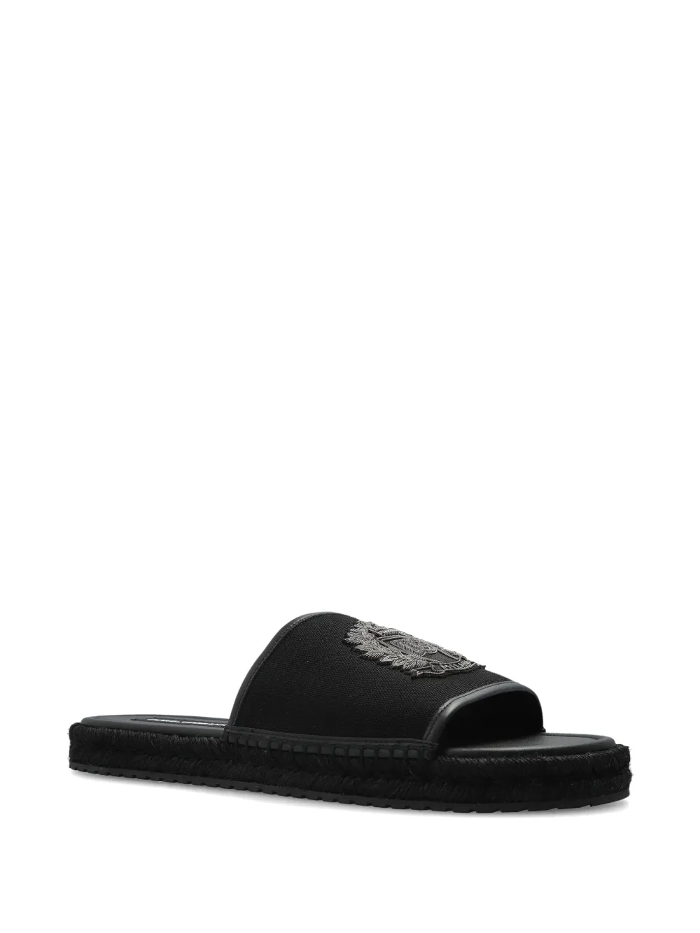 Dolce & Gabbana Gevlochten sandalen met logo-applicatie Zwart