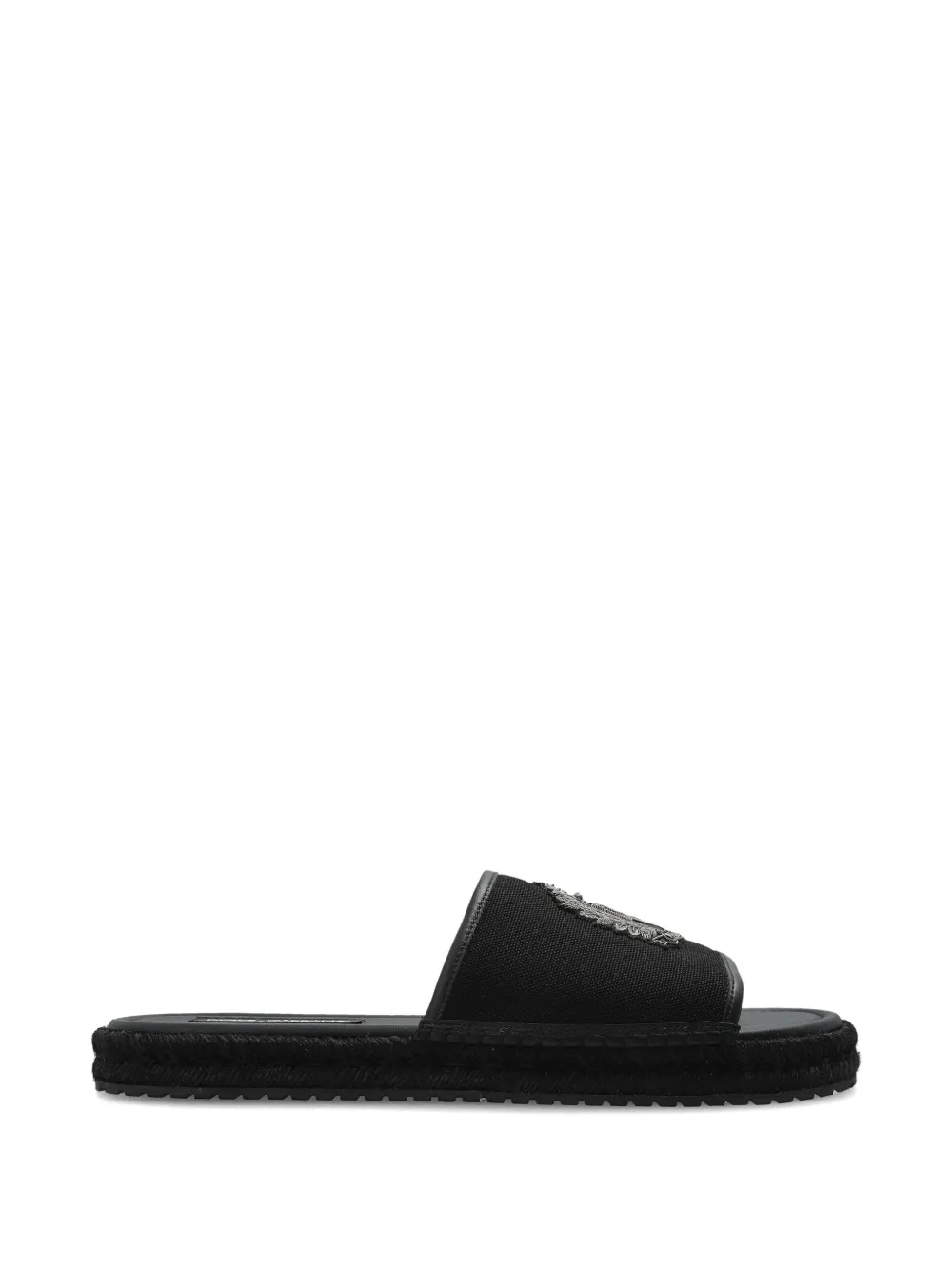 Dolce & Gabbana logo-appliqué braided sandals - Nero