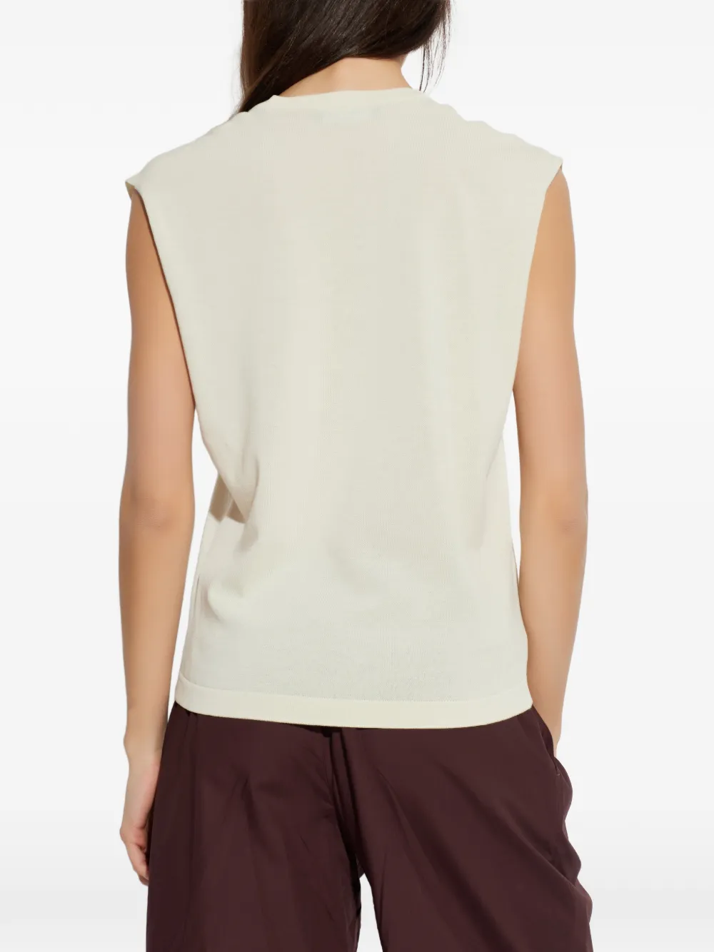 Fabiana Filippi Mouwloze top met V-hals Beige