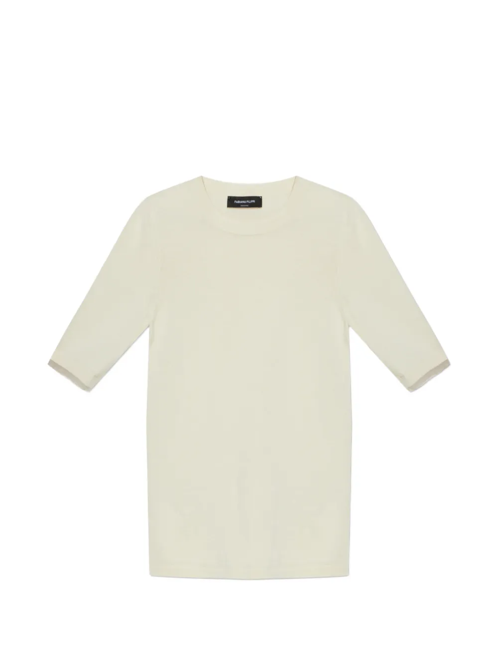 Fabiana Filippi tulle-trim knitted T-shirt - Nude