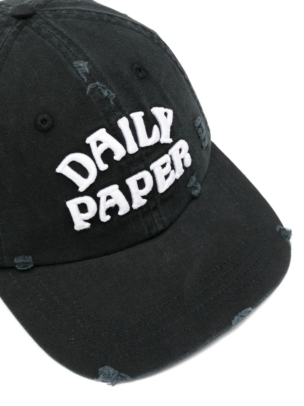  Daily Paper Stack Arch Distressed Cap - Black 