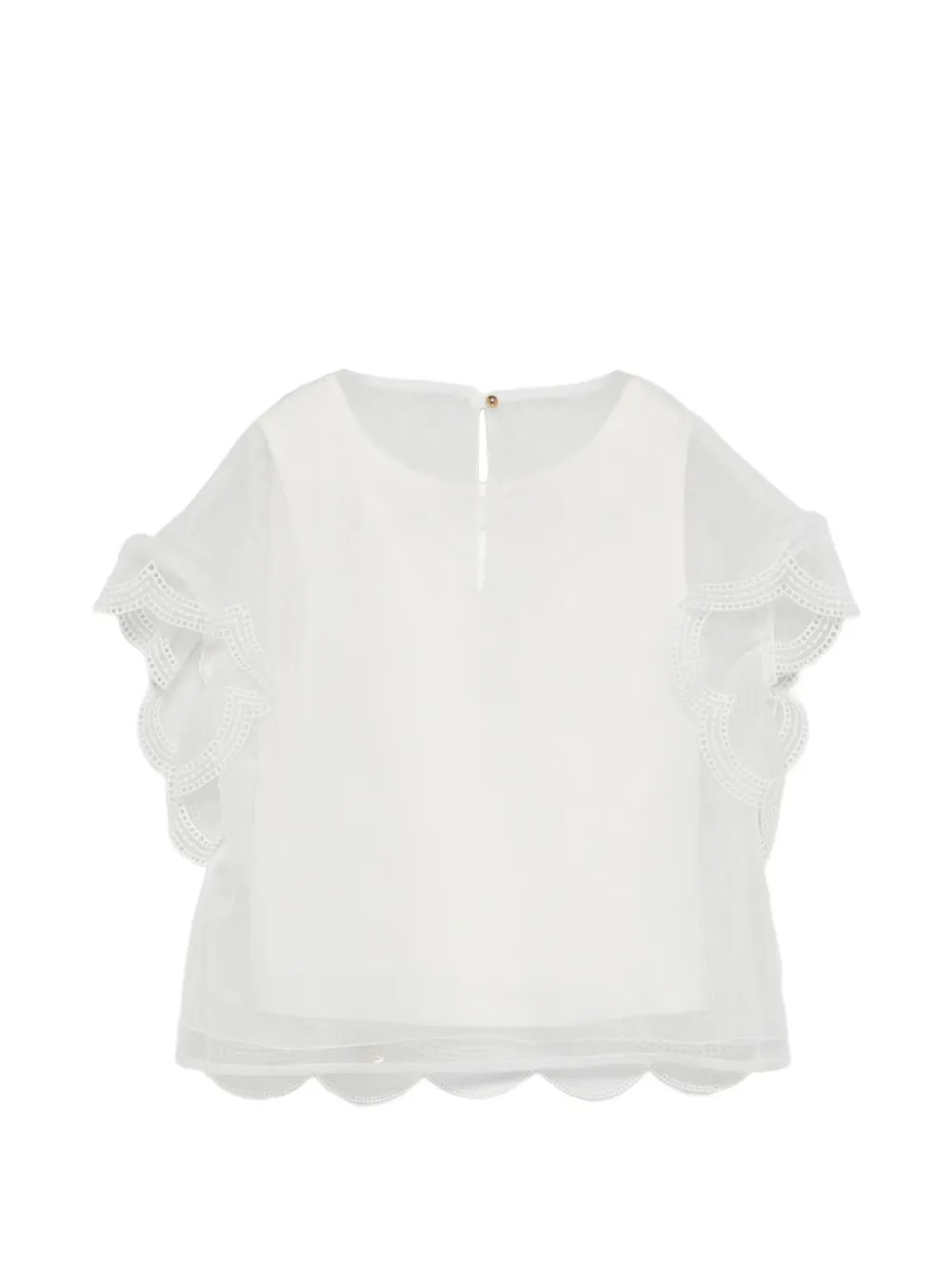 ELIE SAAB JUNIOR Top met ruches Wit