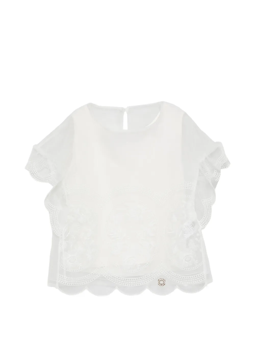 ELIE SAAB JUNIOR ruffled top - Bianco