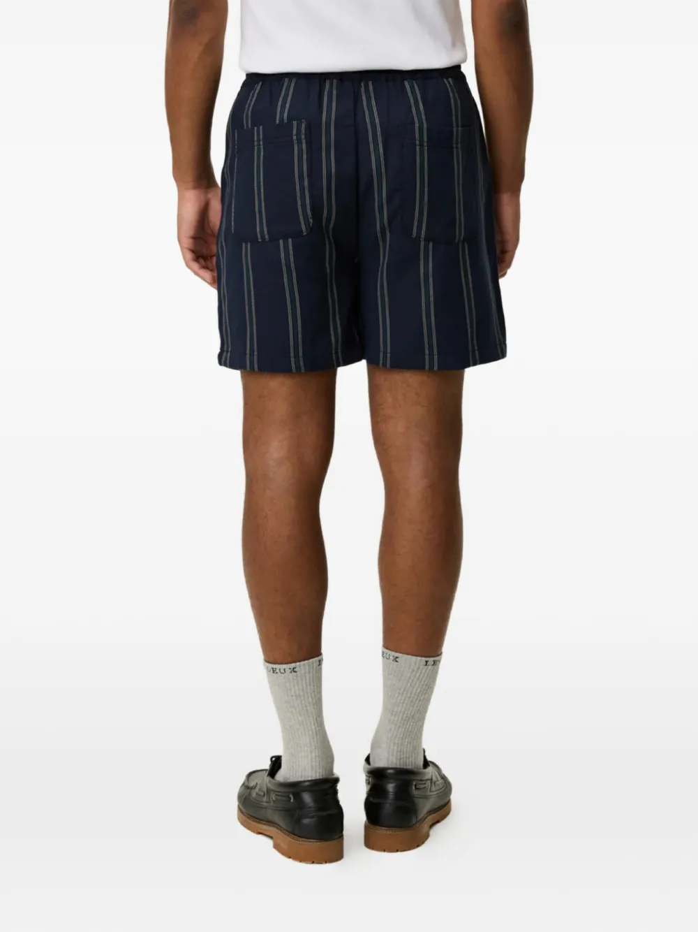 Les Deux Lawson gestreepte shorts met trekkoord Blauw