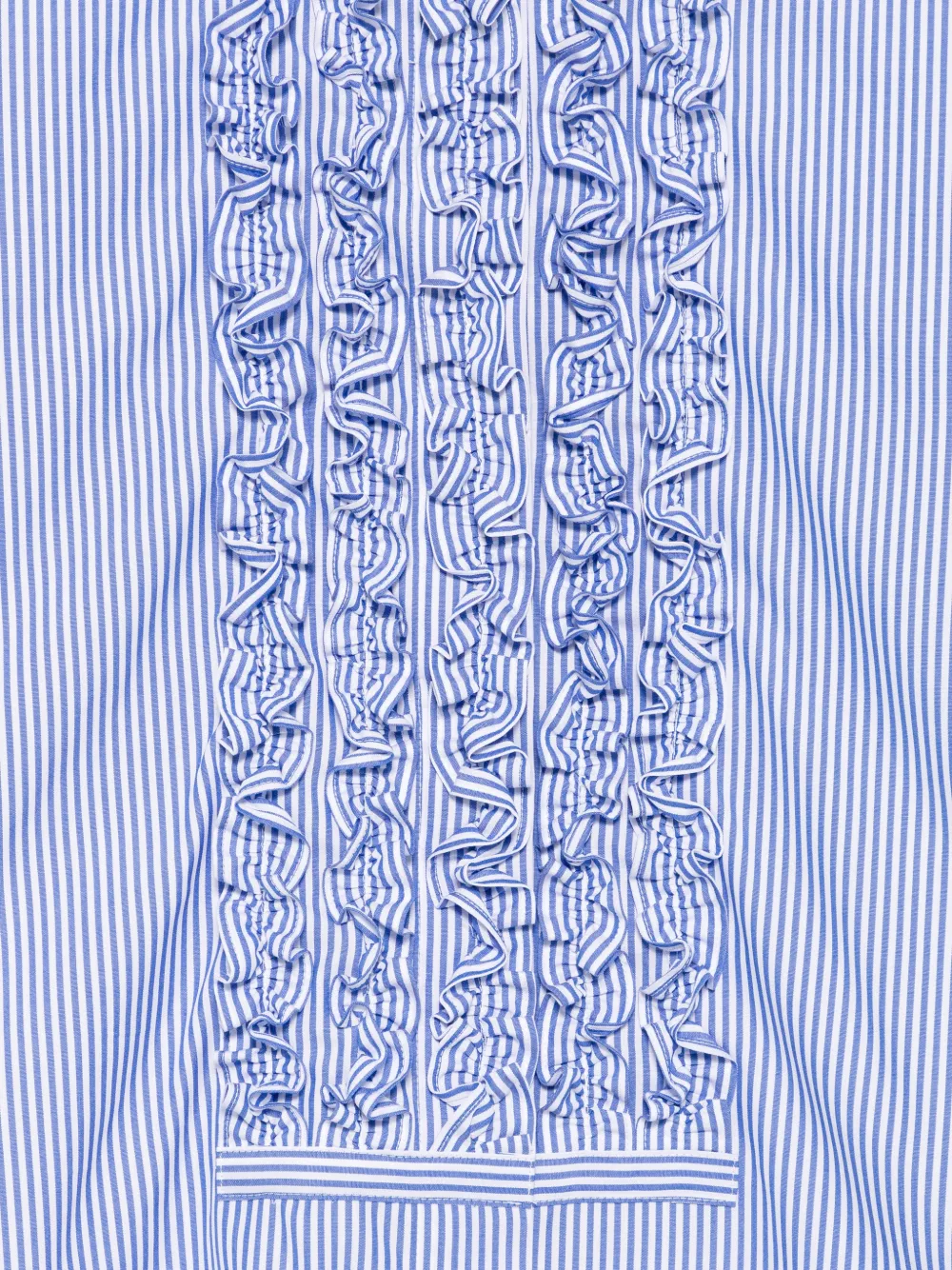  Tibi Ruffled Striped Shirt - White 