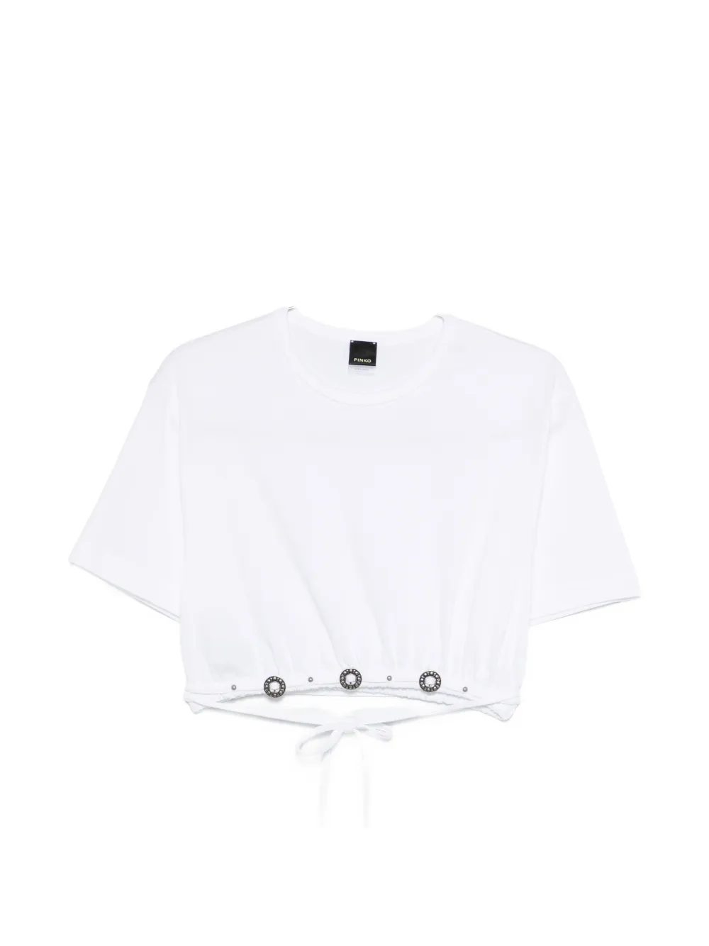 PINKO eyelet drawstring T-shirt - Bianco