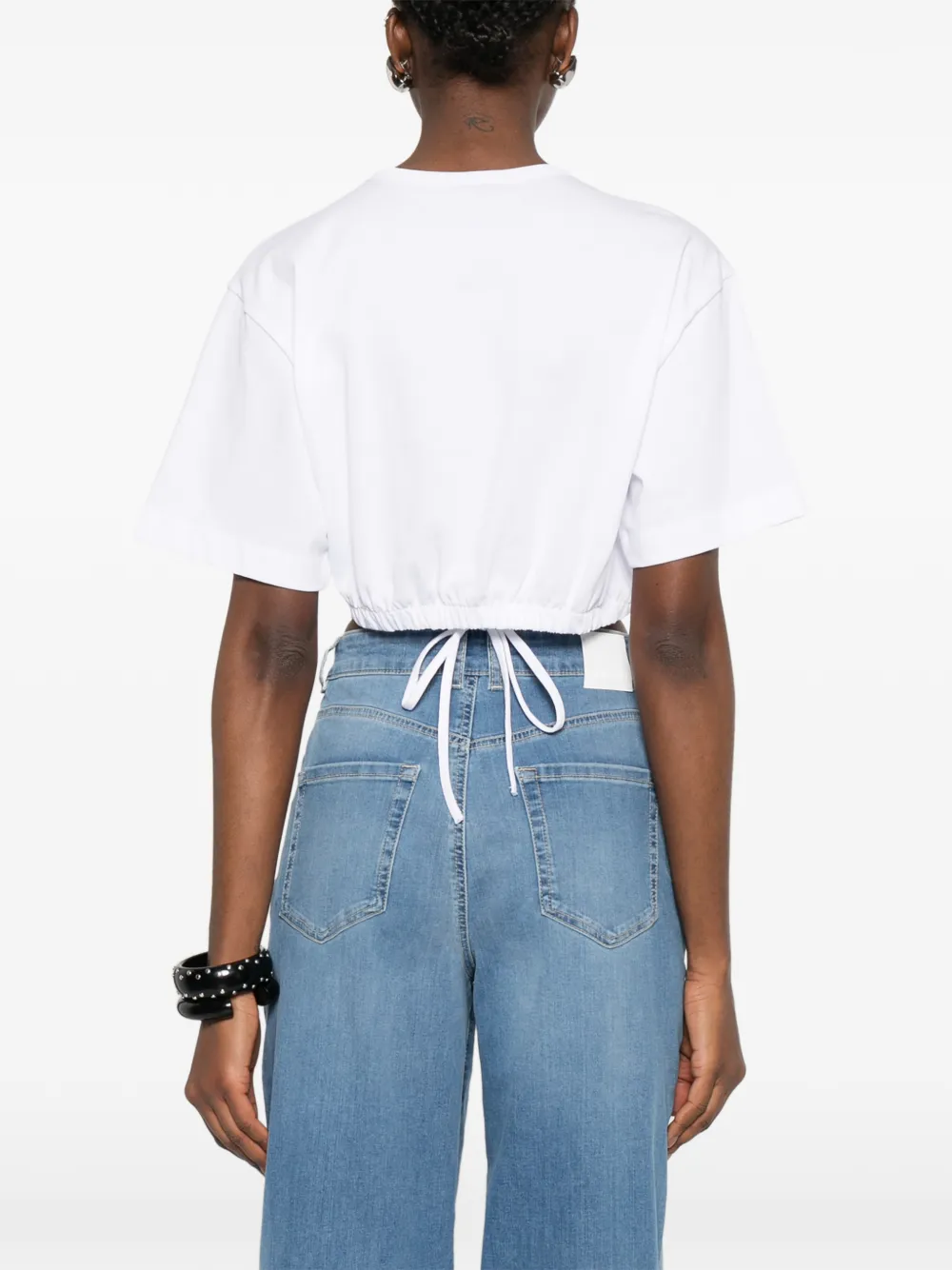 PINKO T-shirt met trekkoord en ringlets Wit