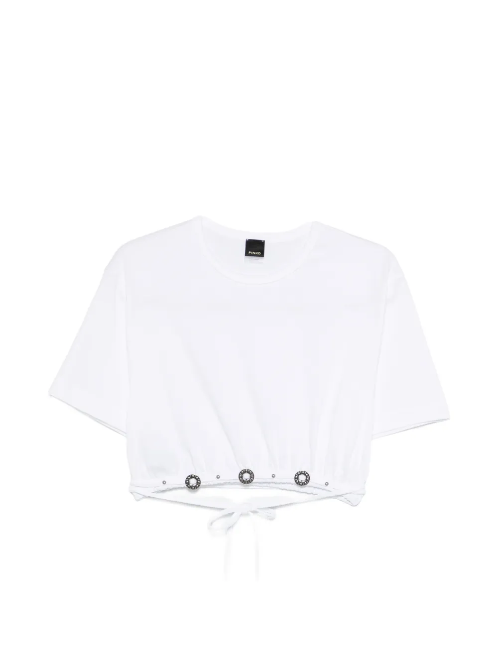 PINKO eyelet drawstring T-shirt - Bianco