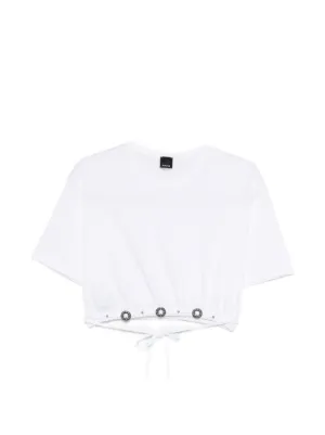 Courreges - 人気 COURREGES クロップド コットン Tシャツ Courrèges クロップド カットアウト Tシャツ | ホワイト | FARFETCH JP