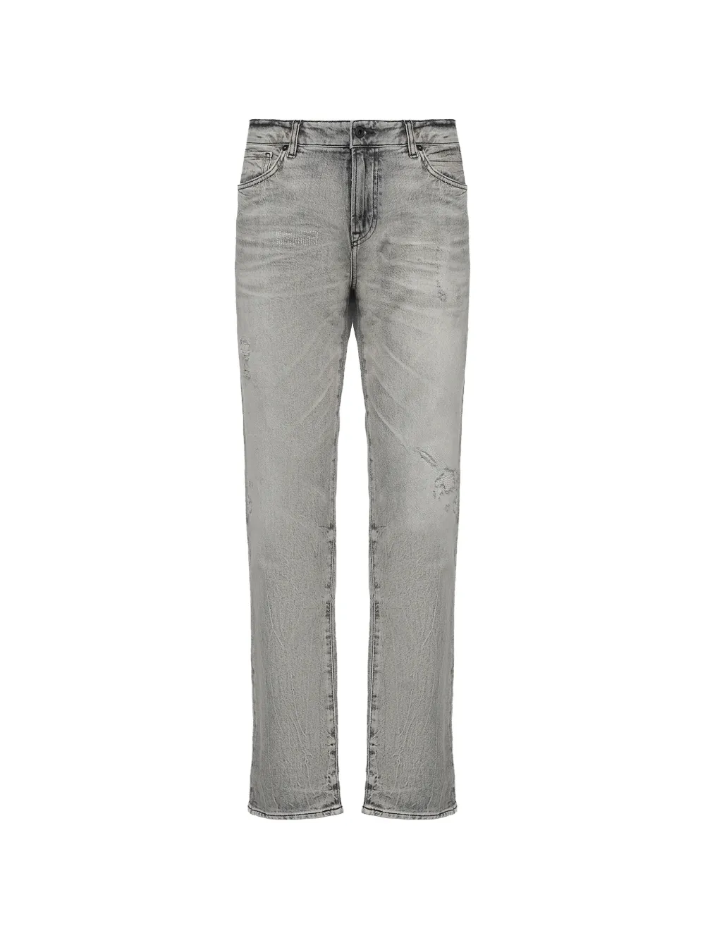 Hugo Boss Br distressed straight-leg jeans - Grigio