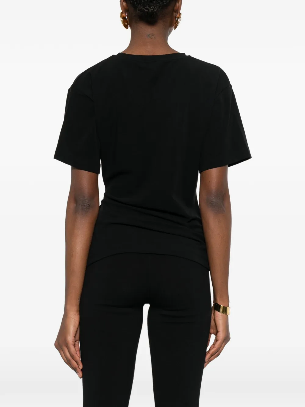 PINKO Gedrapeerd T-shirt met gesp Zwart