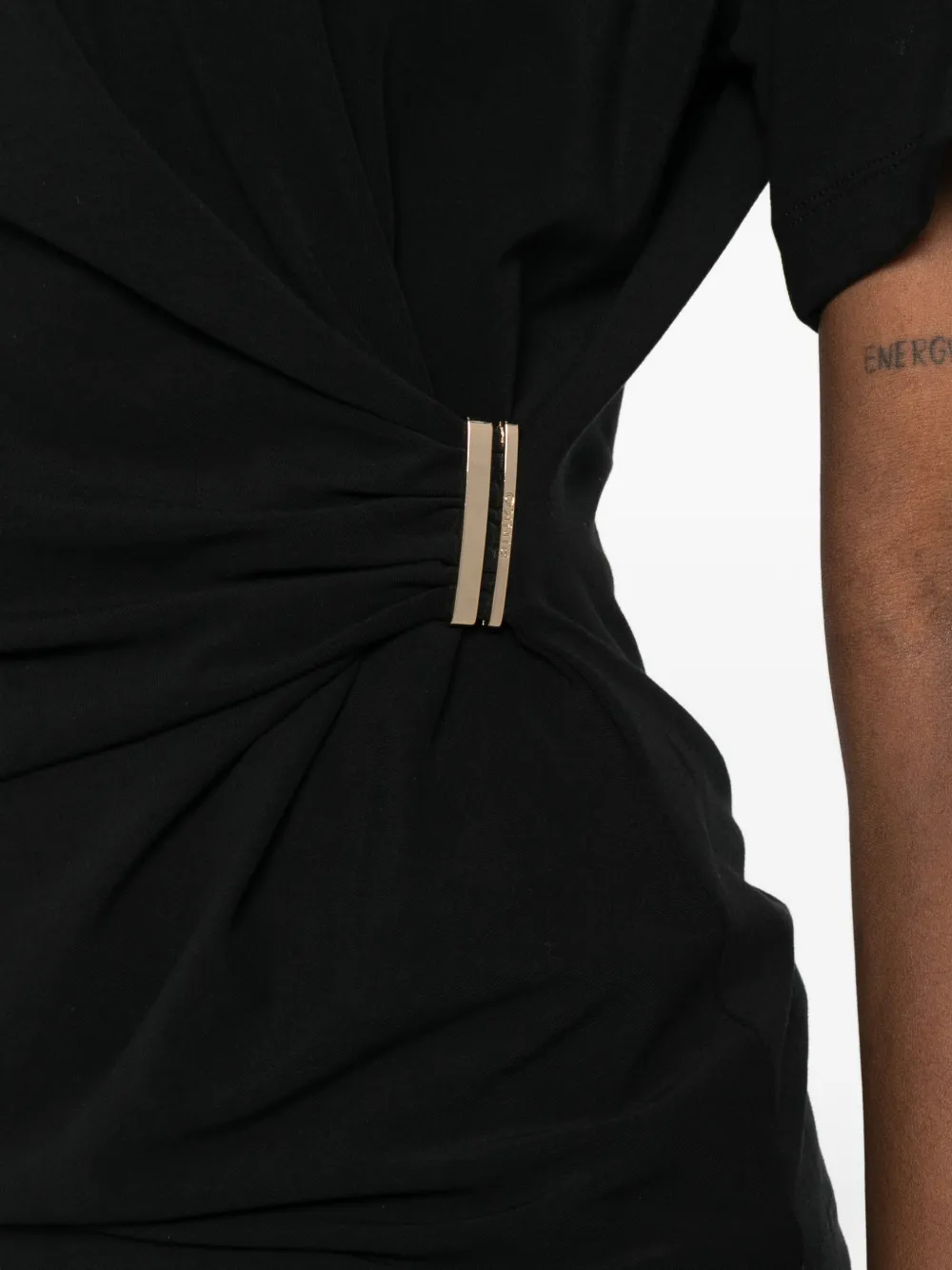PINKO Gedrapeerd T-shirt met gesp Zwart