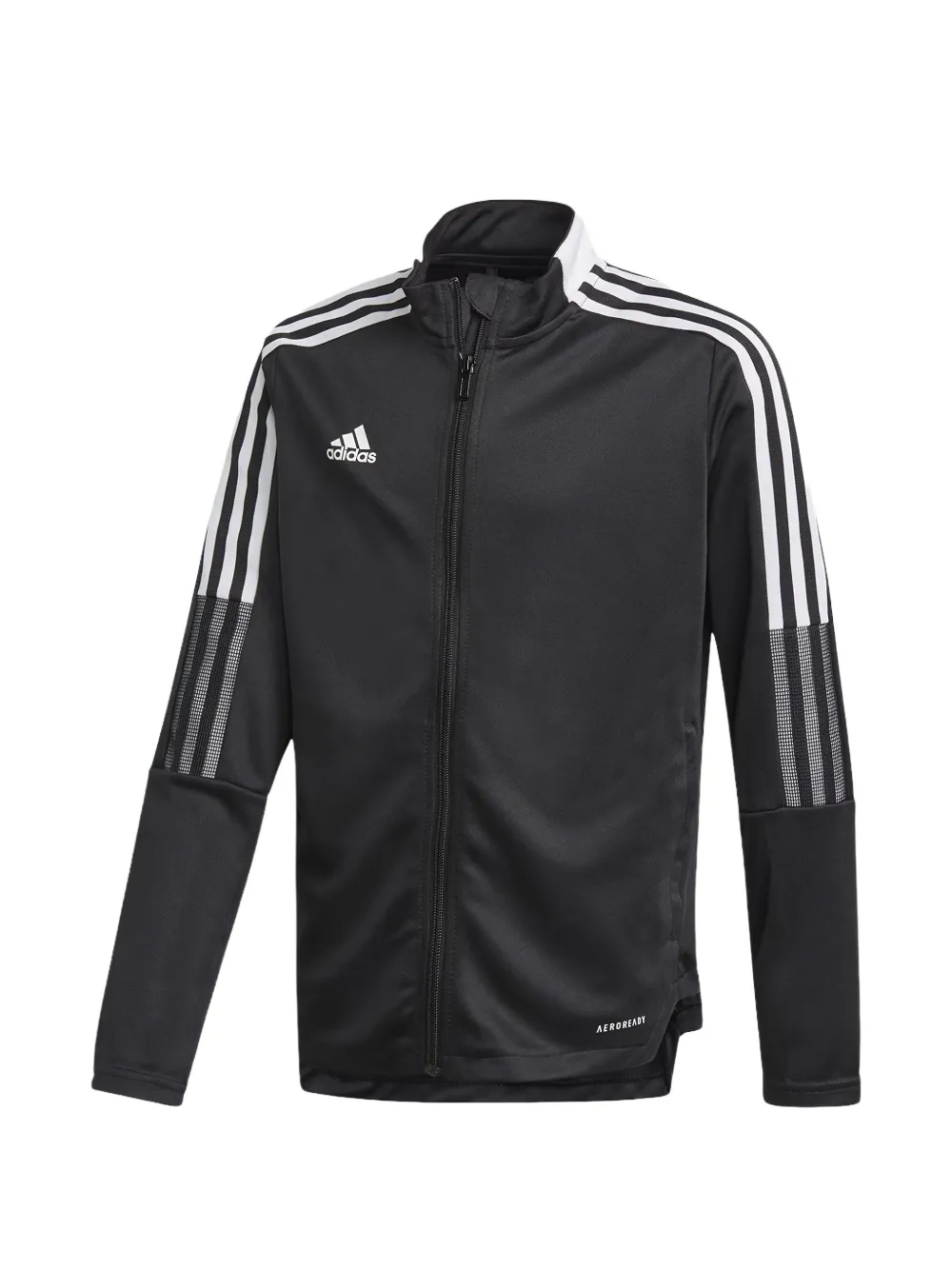 Adidas Kids Gestreepte sweater met rits Zwart
