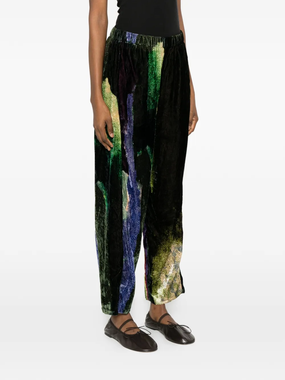  Yavi Patterned Trousers - Black 
