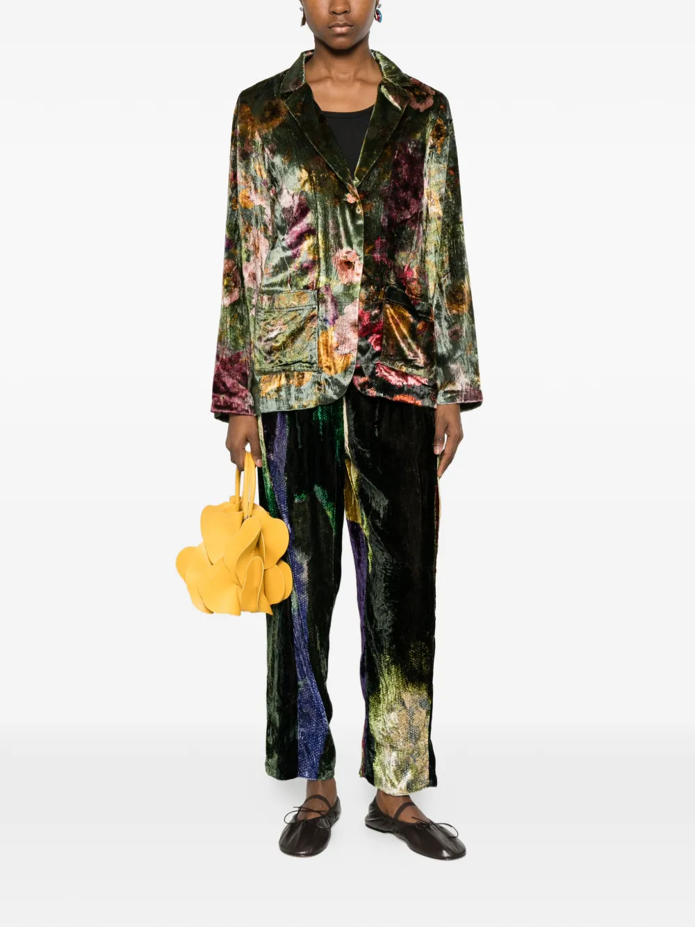  Yavi Patterned Trousers - Black 