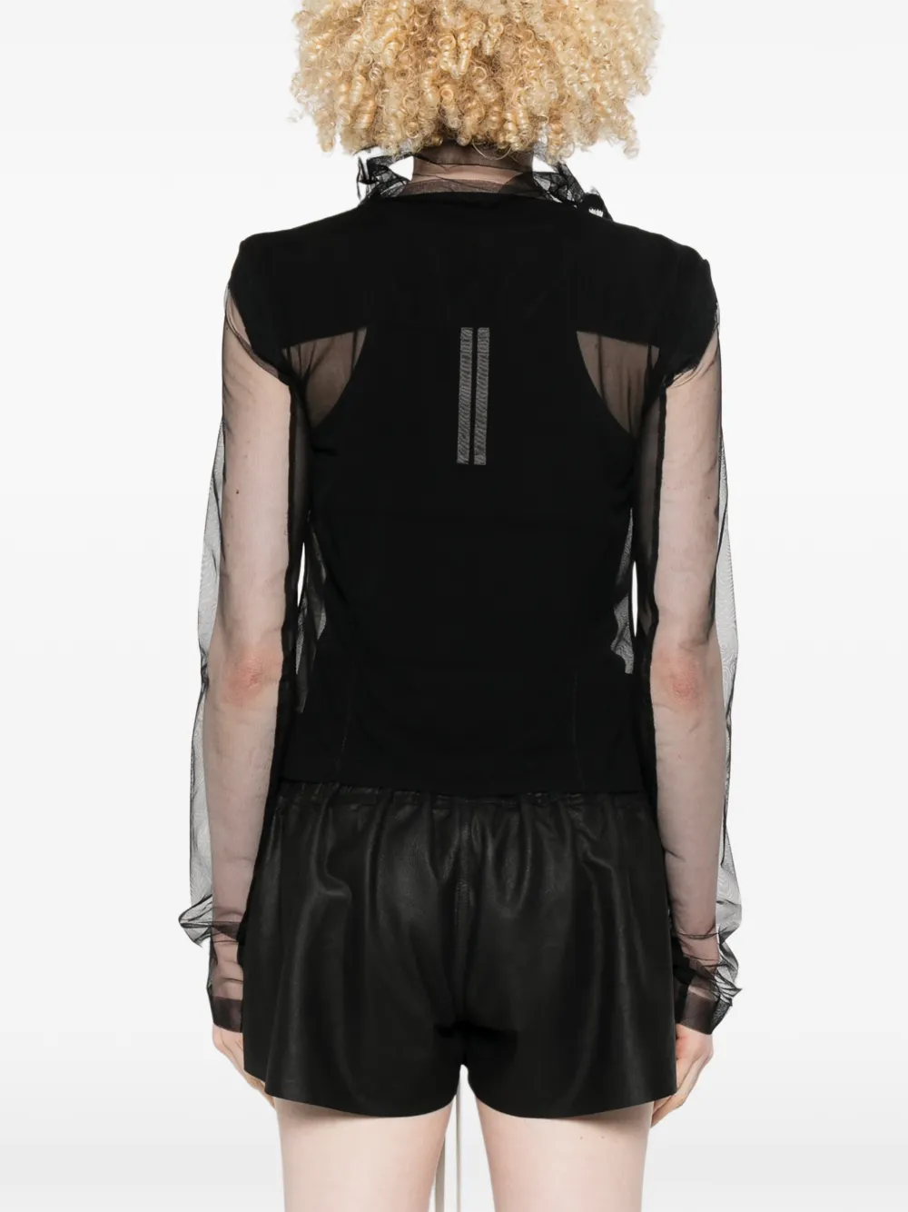 Rick Owens Doorzichtig jack met asymmetrische rits Zwart
