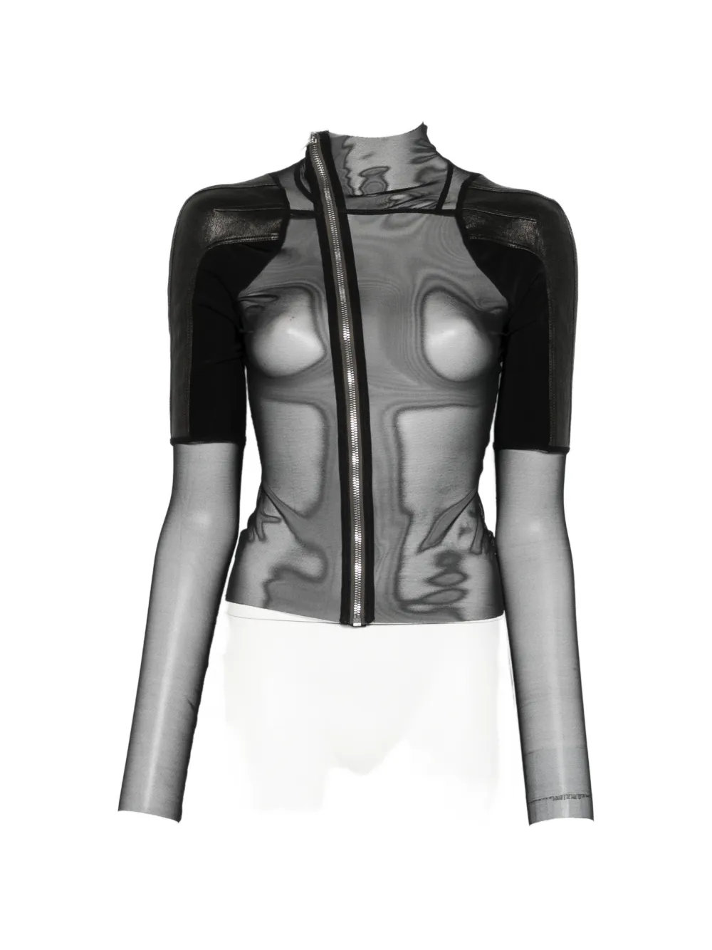 Rick Owens shoulder-panels zip-up jacket - Nero