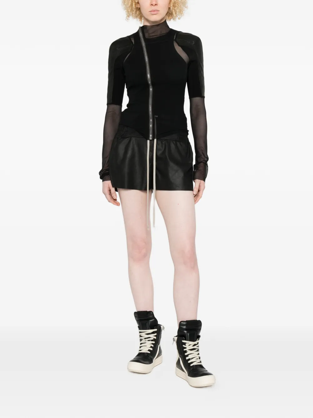 Rick Owens Jack met schoudervlakken en rits Zwart